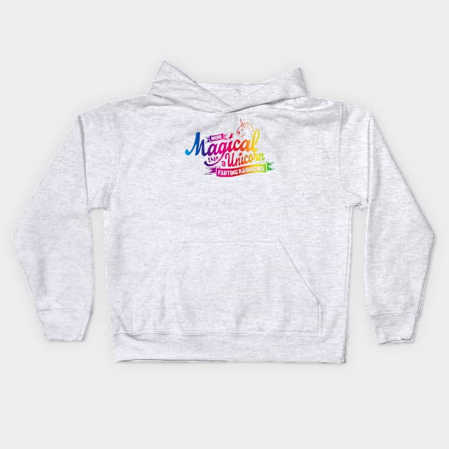 Unicorn Magic - Rainbow Kids Hoodie by FlyingDodo